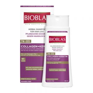 شامپو ضد ریزش مو Bioblas مدل Collagen And Keratin حاوی کلاژن و کراتین حجم 360 میل